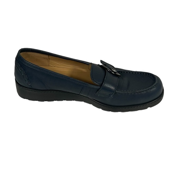 Hotter Comfort Concept Navy Leather Slip On Low Wedge Casual Shoes Sz US 9 - Picture 5 of 11